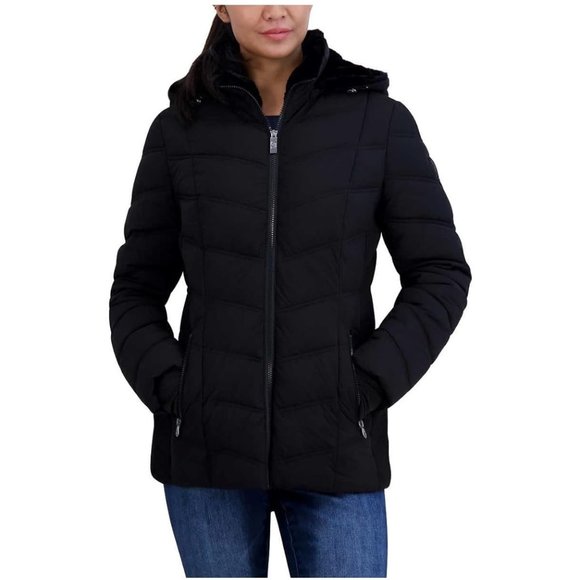 Nautica Jackets & Blazers - NWoT Nautica Women's Faux-Fur Trimmed Puffer Jacket Hooded Size L $165 6C004
